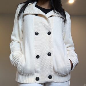 Ralph Lauren Cream Double-Breasted Cardigan